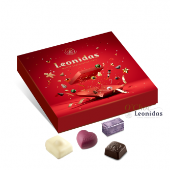 Geschenkdoos Kerst Rood 40 pralines traditioneel