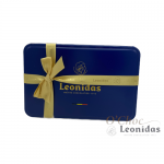 Metalen blauwe geschenkdoos 