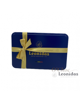 Metalen blauwe geschenkdoos 